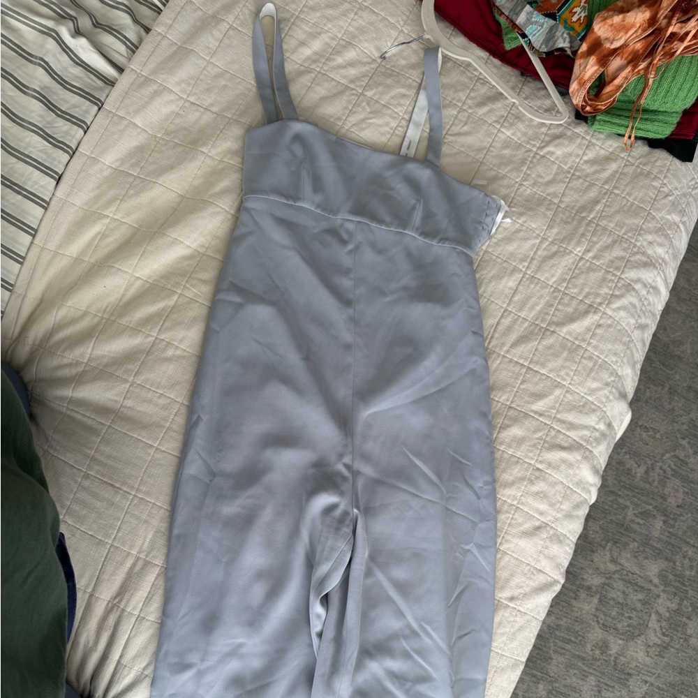 T by Alexander Wang Light Blue Wide-Leg Jumpsuit